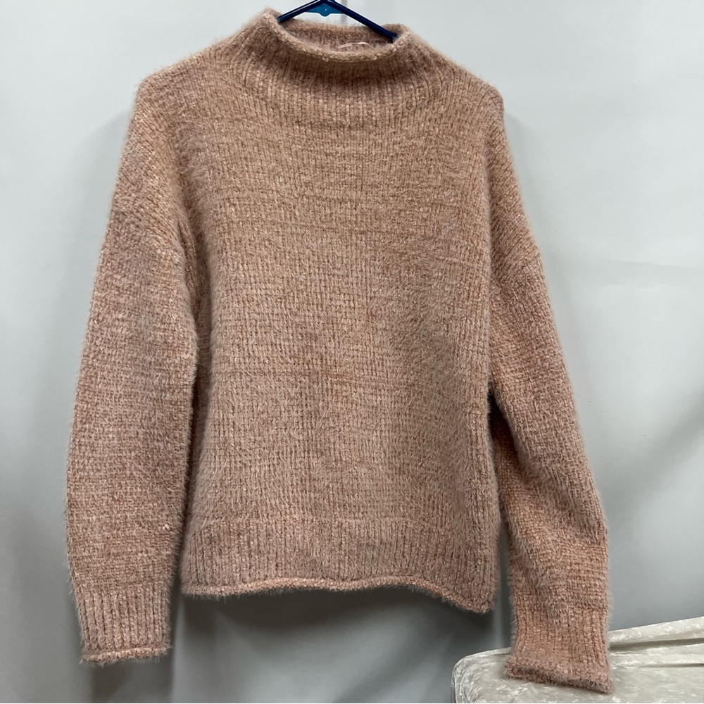 Rachel Zoe xl fuzzy pink knit sweater